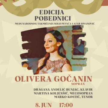 Concert of Olivera Gočanin – grand opening of the 19th International Competition of Solo Singers “Lazar Jovanović”